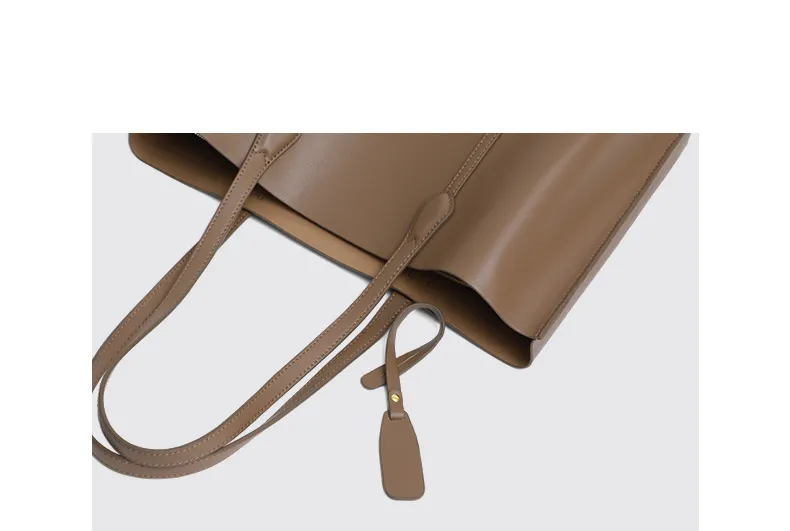 New Trendy Leather Large-Capacity Single Shoulder Tote Bag Niche Commuter Bag