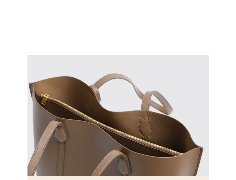 New Trendy Leather Large-Capacity Single Shoulder Tote Bag Niche Commuter Bag