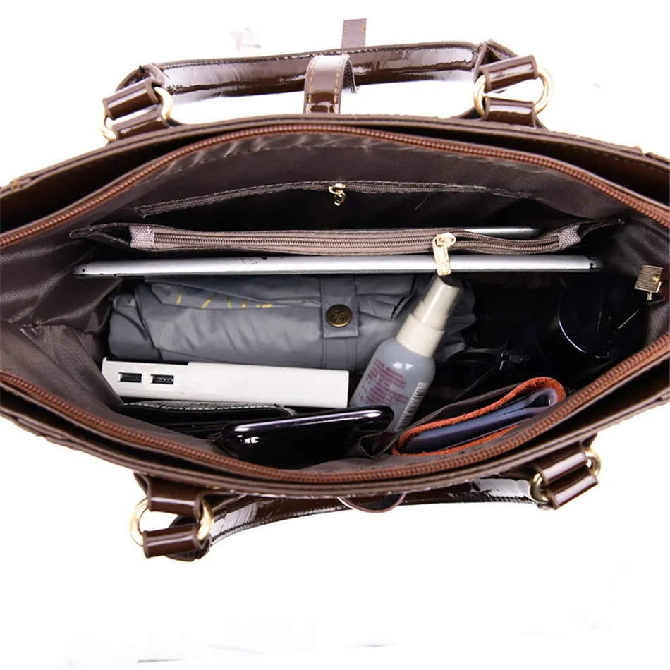 Popular Fashion Tote Patent Leather Shoulder Ladies Slung Handbag