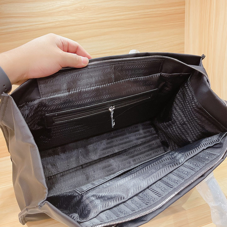 Praday Black Khaki Ladies Handbag Nylon Shoulder Bag Big Capacity Grocery Bag