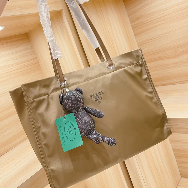 Praday Black Khaki Ladies Handbag Nylon Shoulder Bag Big Capacity Grocery Bag