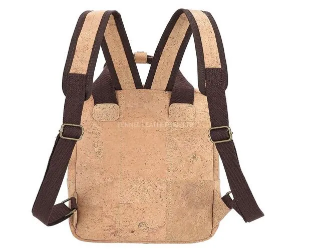 Recycled Eco Friendly Vegan Leather Cork Bag Environmetal Reusable Protected Fashion Travel Bag Graphics Print Weekender Fashion Girl School Backpack (F1001)