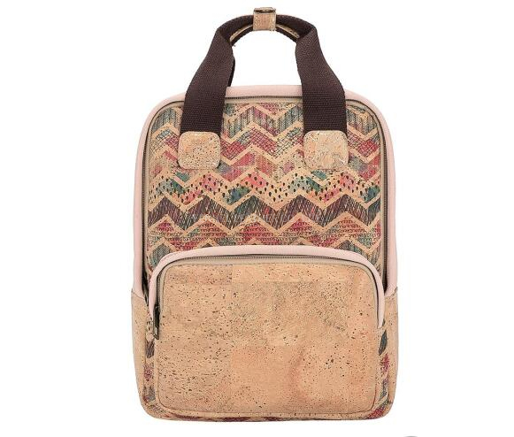Recycled Eco Friendly Vegan Leather Cork Bag Environmetal Reusable Protected Fashion Travel Bag Graphics Print Weekender Fashion Girl School Backpack (F1001)