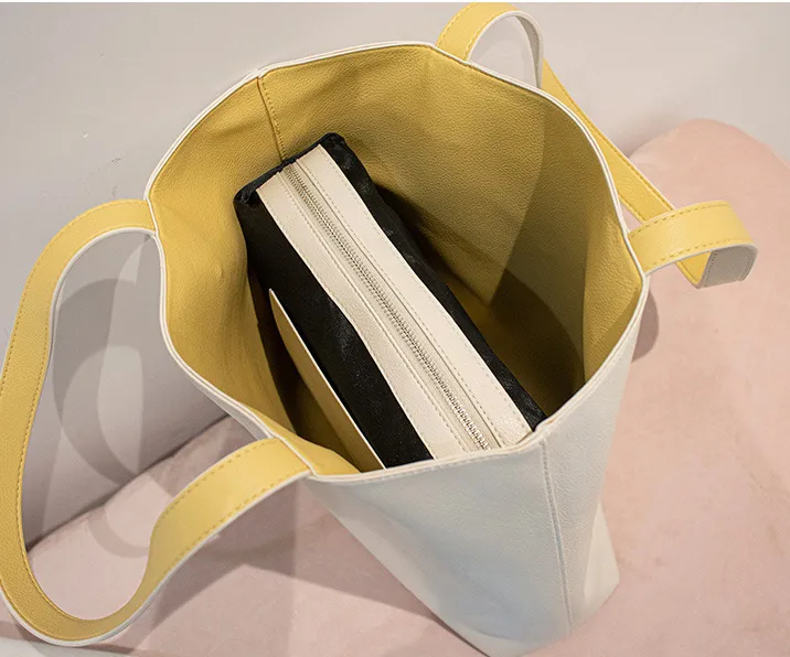 Reversible Tote Bag - Premium Vegan Leather Womens Shoulder Tote