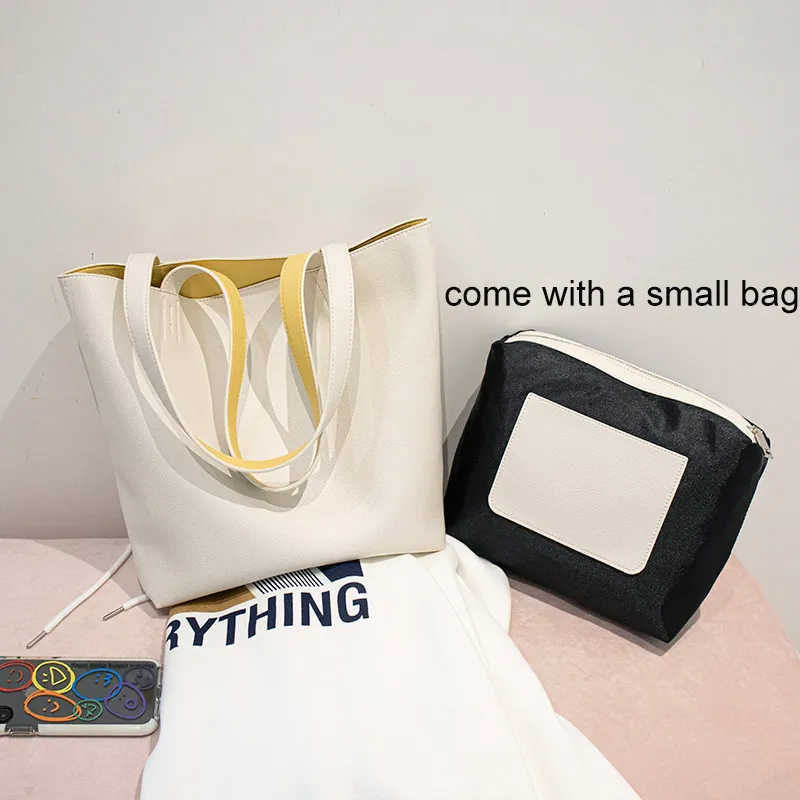 Reversible Tote Bag - Premium Vegan Leather Womens Shoulder Tote