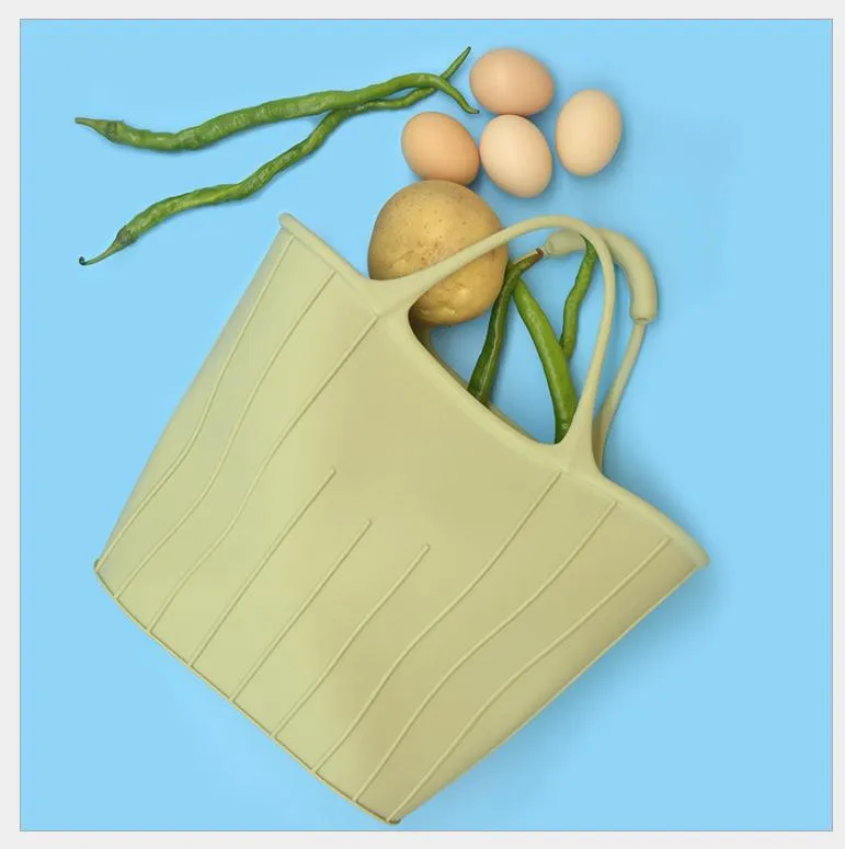 Silicone Beach Bag Durable Colorful Shopping Tote Bag