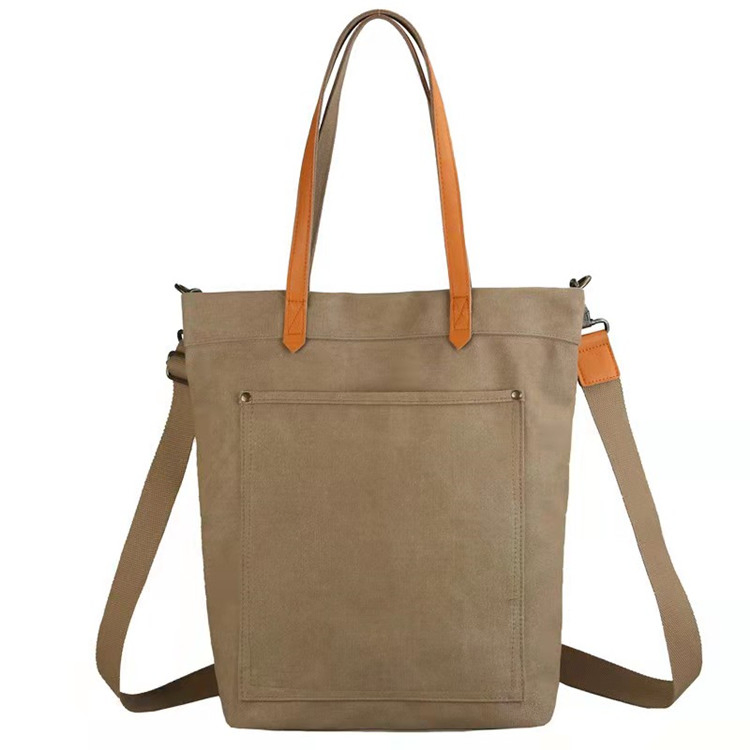 Simple Fashionable Canvas Lady Bag Large Capacity Multi-Layer Cross- Slung Handbag
