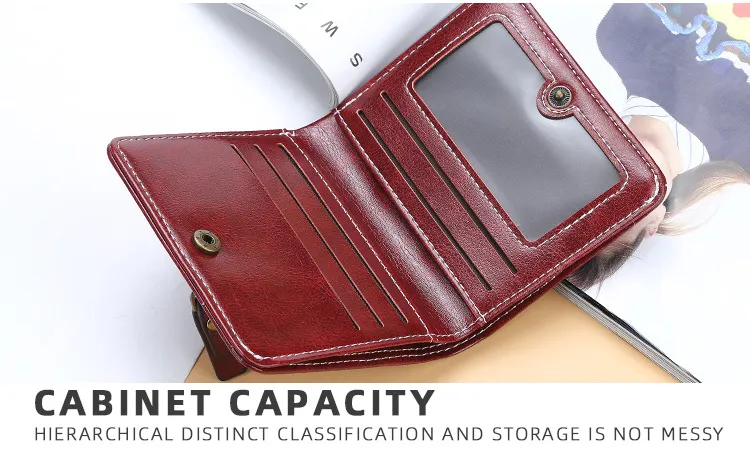 Slim Women Mini Card Holder PU Short High Quality Purse