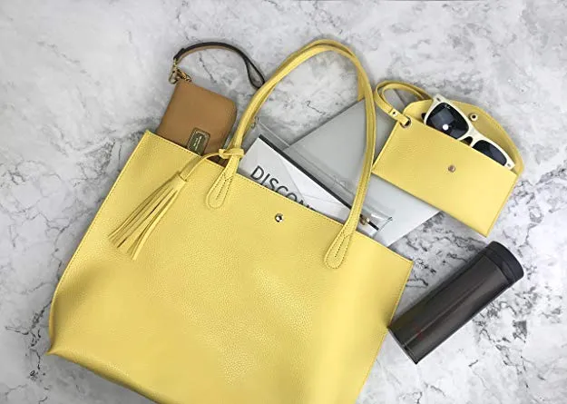 Soft Pebbled Faux Leather Minimalist Style Ladies Shoulder Bag with Wristlet