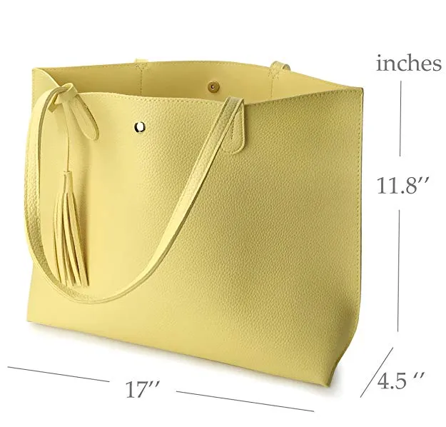 Soft Pebbled Faux Leather Minimalist Style Ladies Shoulder Bag with Wristlet