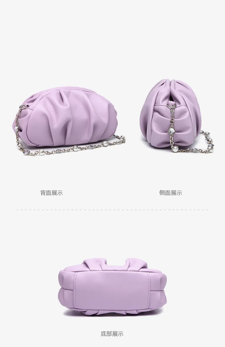 Tasche Bolsos De Mano Clutch Dumpling Tote Pouch Women Fashion Handbags Ladies Shoulder Cloud Bag with Gold Chain for Women