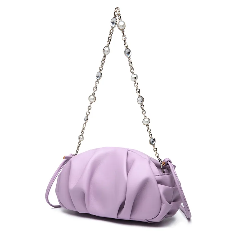Tasche Bolsos De Mano Clutch Dumpling Tote Pouch Women Fashion Handbags Ladies Shoulder Cloud Bag with Gold Chain for Women