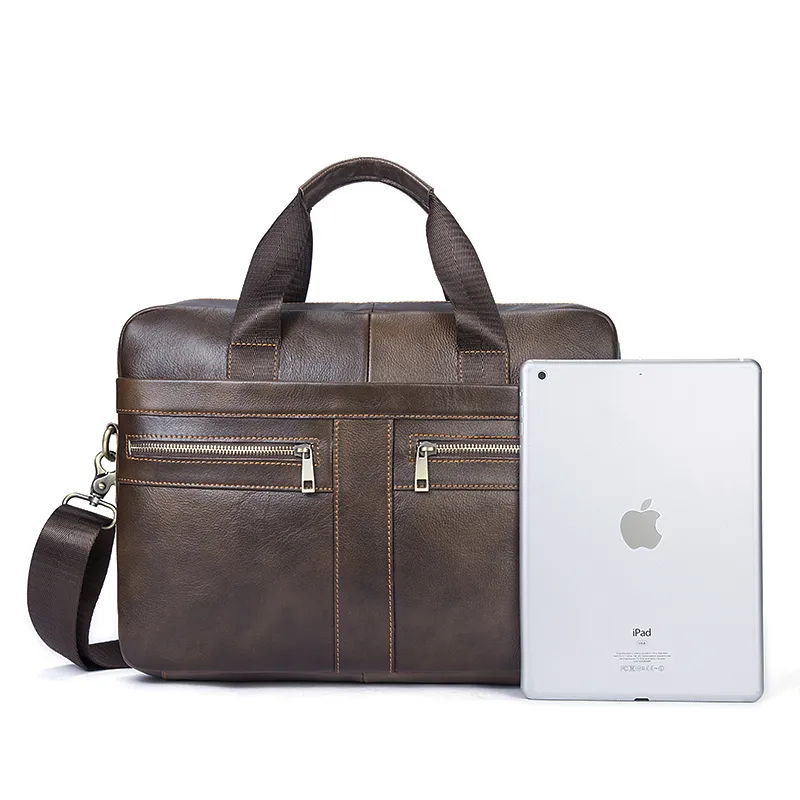 Top Genuine Leather Men′s Tote Bag Shoulderbag Large Handbag for Men