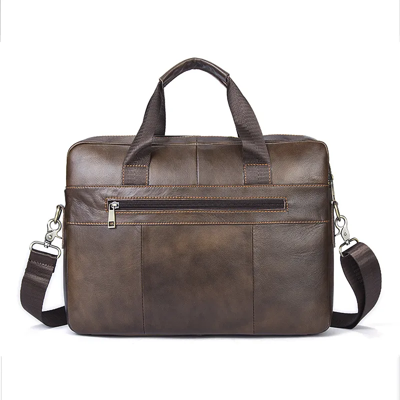 Top Genuine Leather Men′s Tote Bag Shoulderbag Large Handbag for Men