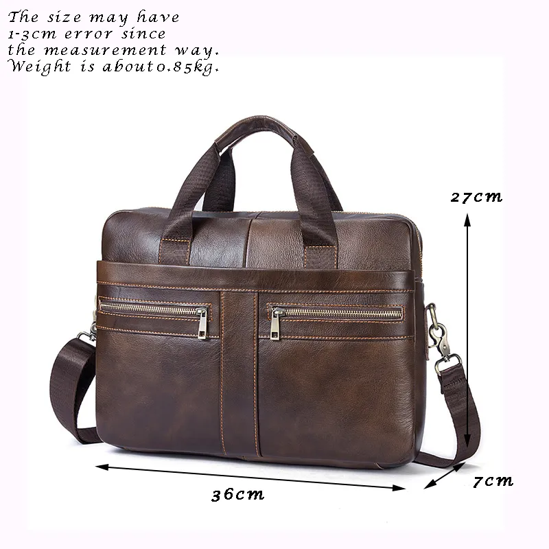 Top Genuine Leather Men′s Tote Bag Shoulderbag Large Handbag for Men