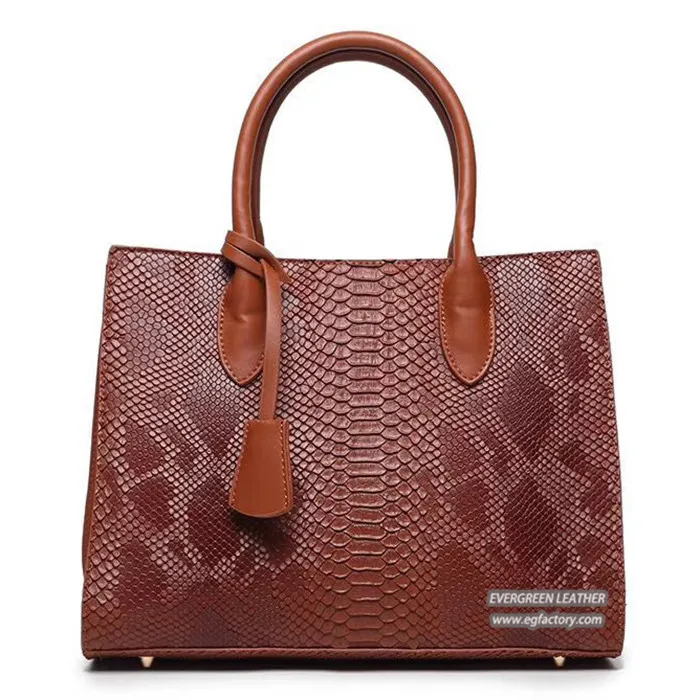 Trendy Women Tote Bag with Snake Print Big Handbags Sh607