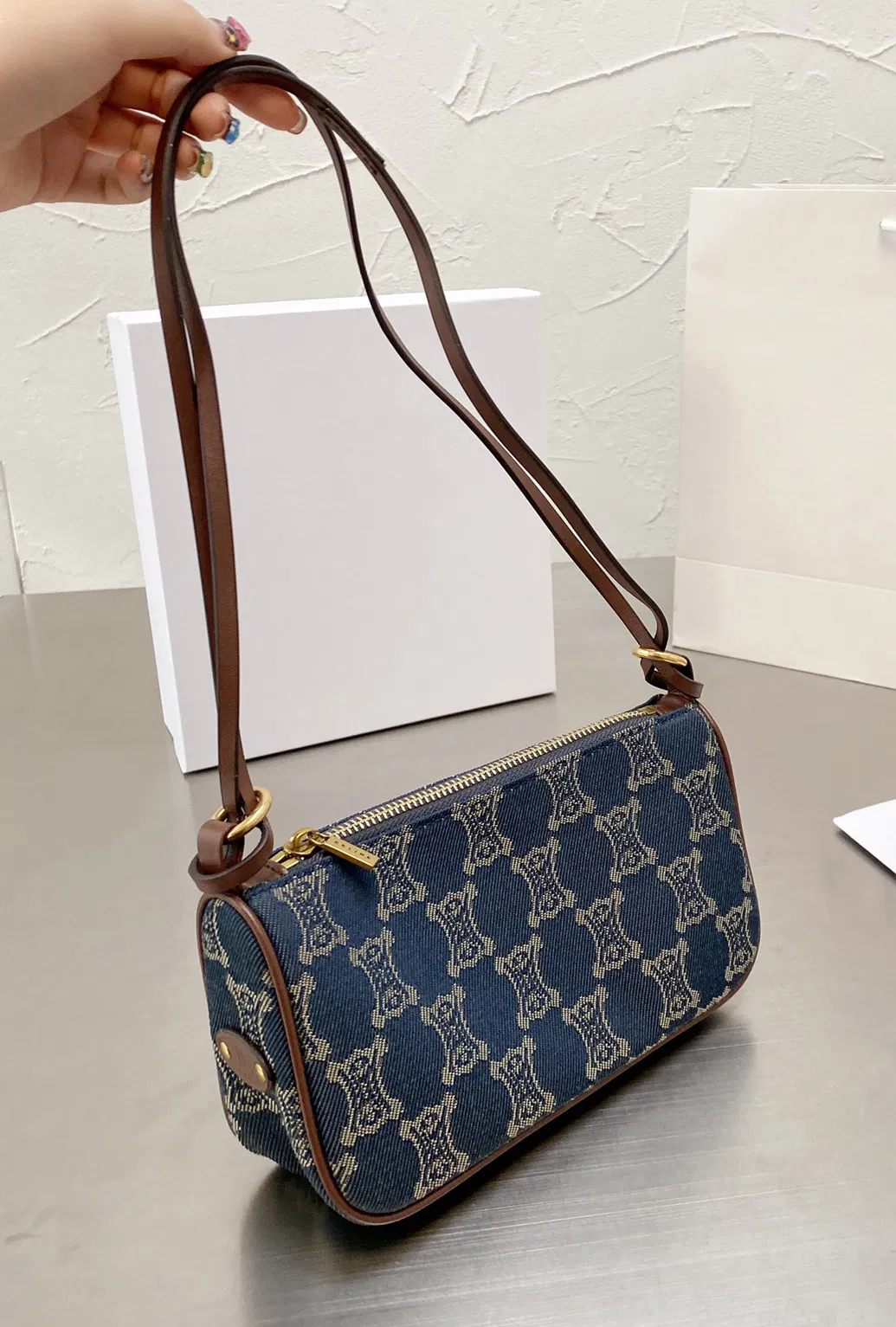 Underarm Bag for Women Handbag Retro Canvas Presbyopia Lady One Shoulder Bag