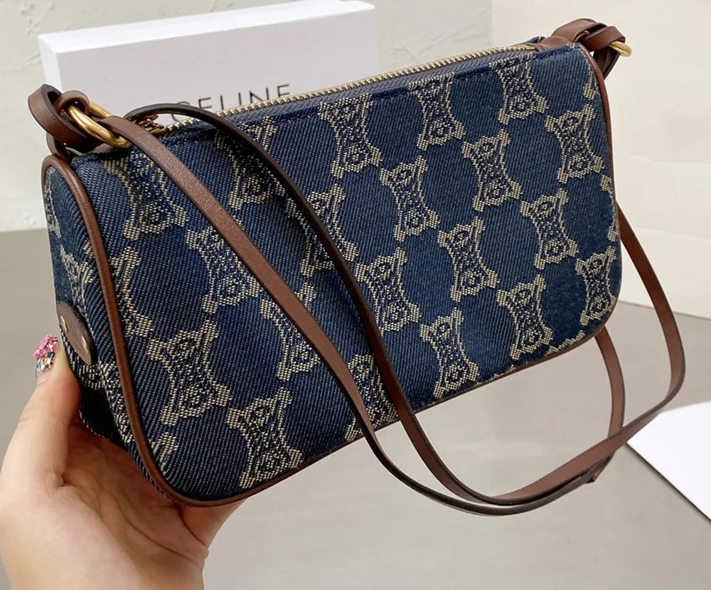 Underarm Bag for Women Handbag Retro Canvas Presbyopia Lady One Shoulder Bag