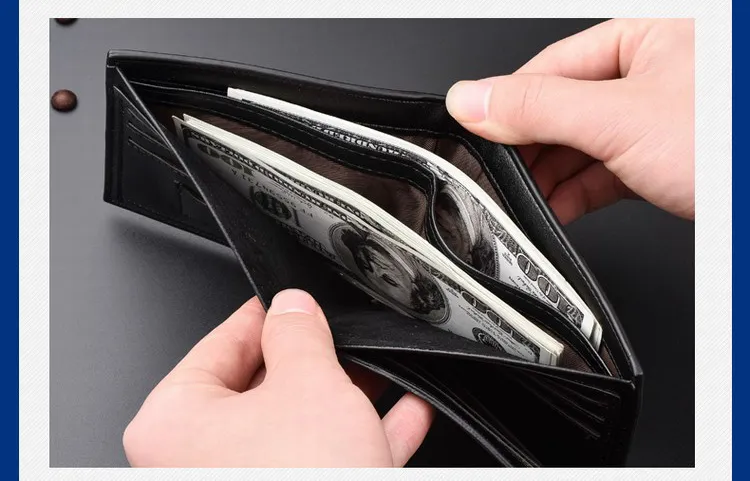 W6094 Faux Leather Mens Slim Wallets with Money Clip Luxury Credit Card for Men Bifold RFID Blocking Wallet