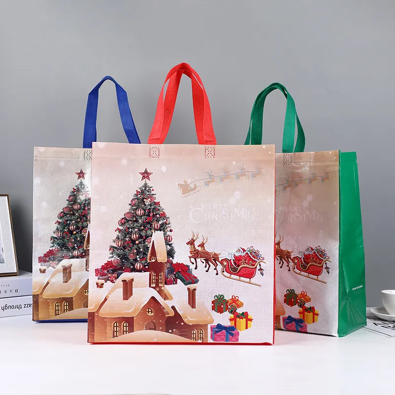 Wholesale Custom Logo Christmas Gift Non Woven Shopping Bag