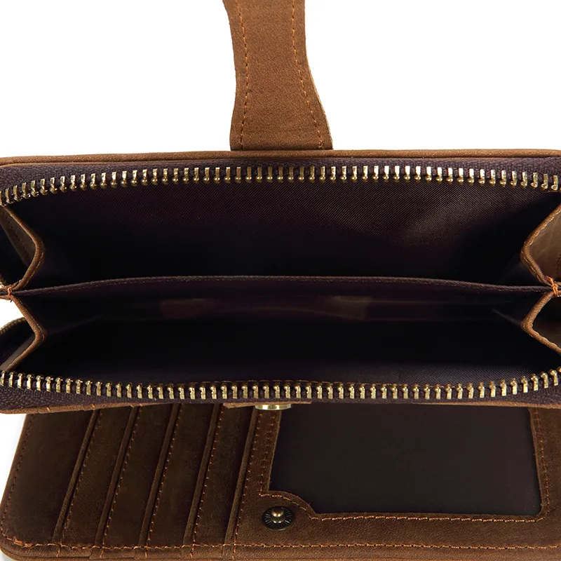 Wholesale Hot Sale Business Men Wallets Cowhide Leather Short Men Clutch Wallet (RSS-306)