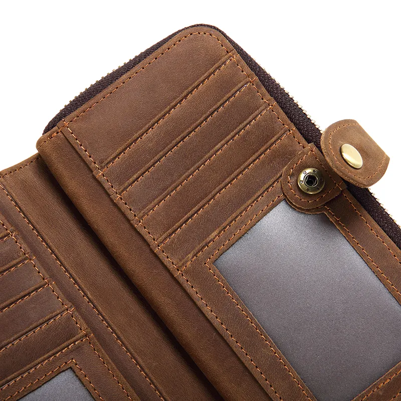 Wholesale Hot Sale Business Men Wallets Cowhide Leather Short Men Clutch Wallet (RSS-306)