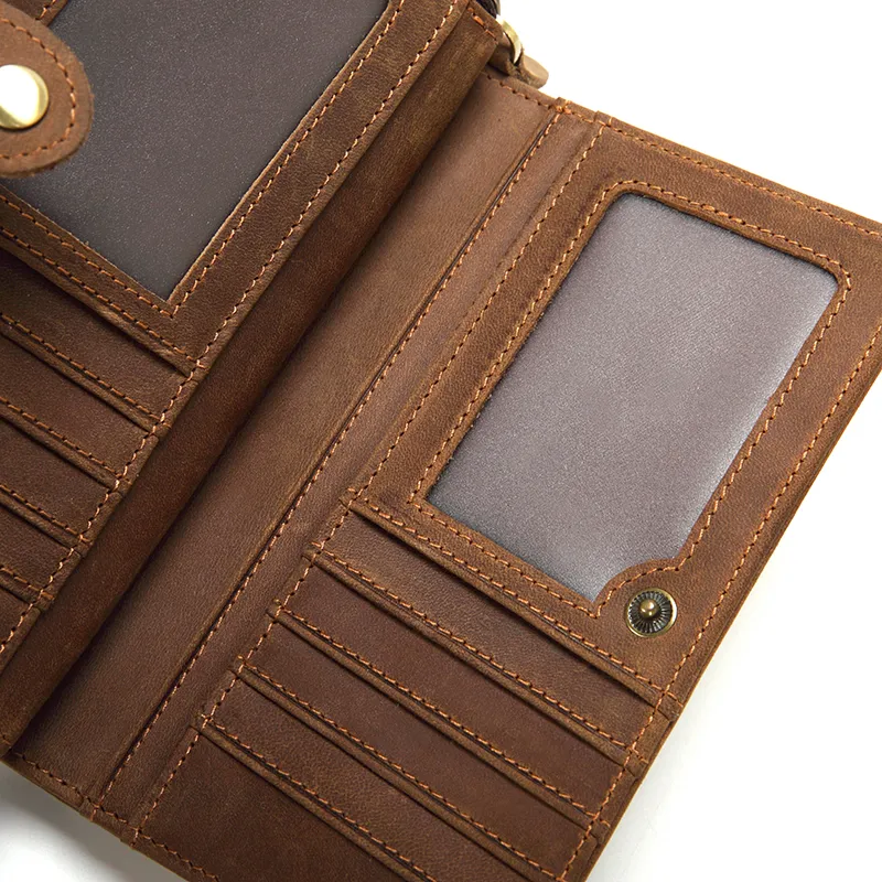 Wholesale Hot Sale Business Men Wallets Cowhide Leather Short Men Clutch Wallet (RSS-306)