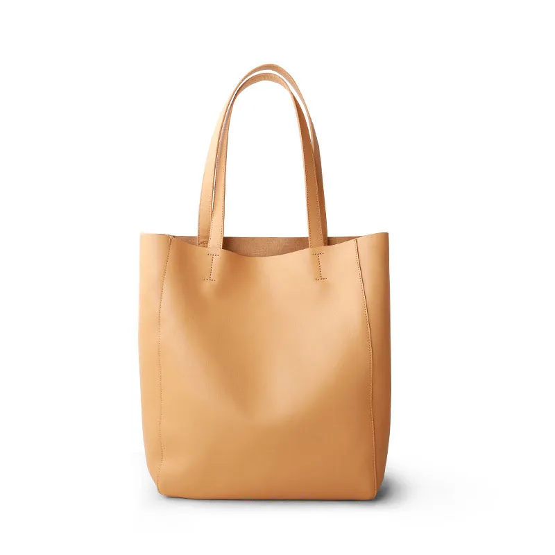 Women Bag Female Vegan Leather Totes Bag Vegetable Tanned Leather Handbag Ladies Shoulder Bag