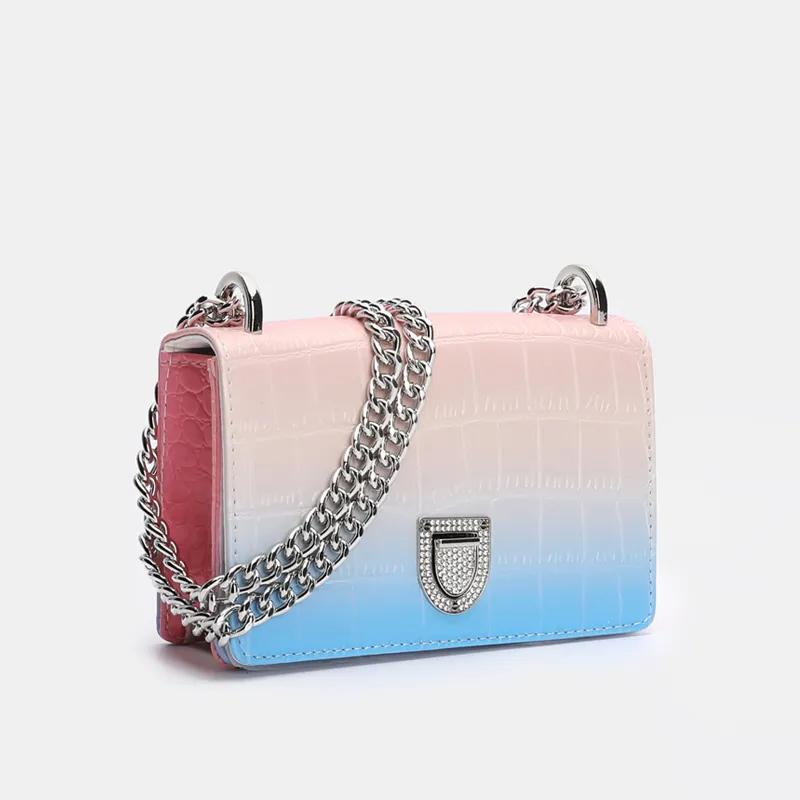 Women Cross-Body Bags Colorful Crocodile Material Nice Design Bags Chain Shoulder Bags