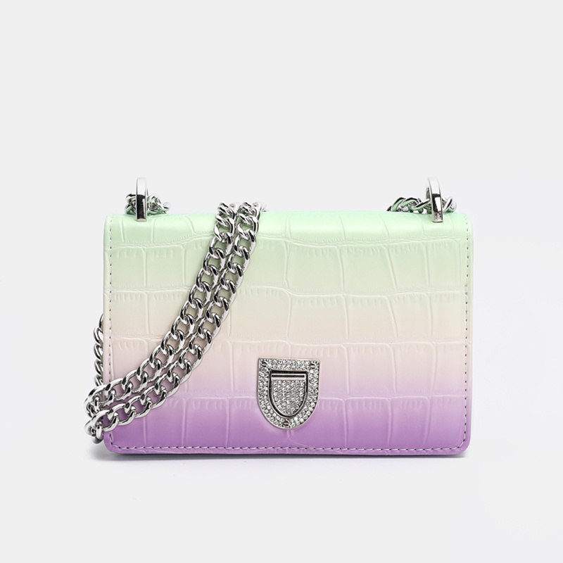 Women Cross-Body Bags Colorful Crocodile Material Nice Design Bags Chain Shoulder Bags