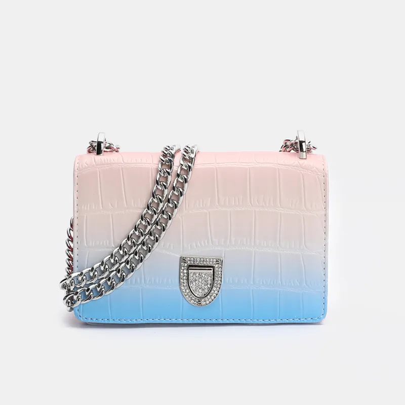 Women Cross-Body Bags Colorful Crocodile Material Nice Design Bags Chain Shoulder Bags