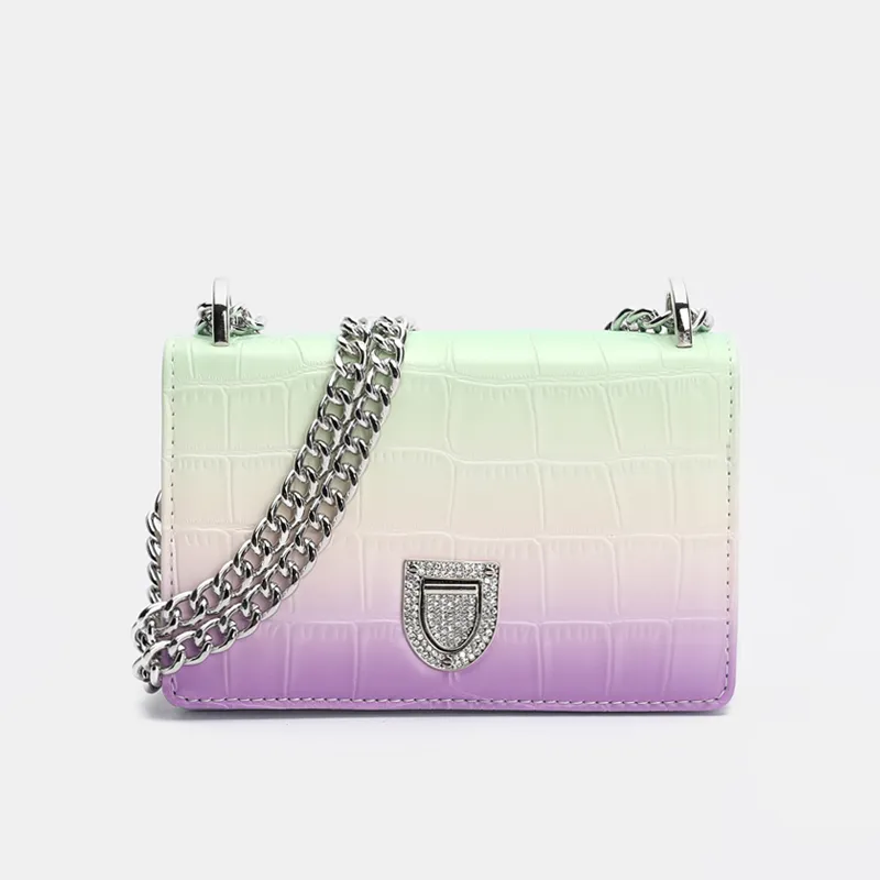 Women Cross-Body Bags Colorful Crocodile Material Nice Design Bags Chain Shoulder Bags