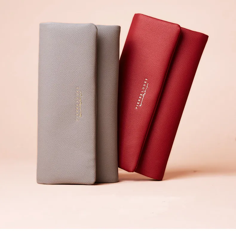 Women Gift Soft PU Leather Girls ID Card Holder Promotion Ladies Purse Nice Guangzhou Factory Fashion Wallet for Lady with Flap