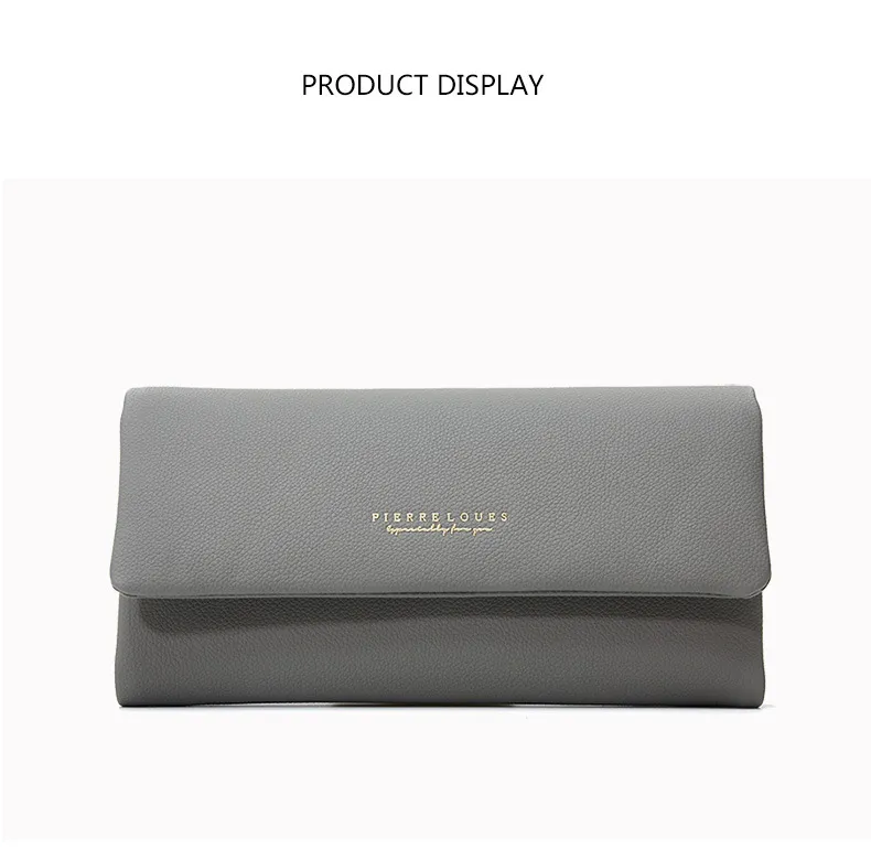 Women Gift Soft PU Leather Girls ID Card Holder Promotion Ladies Purse Nice Guangzhou Factory Fashion Wallet for Lady with Flap