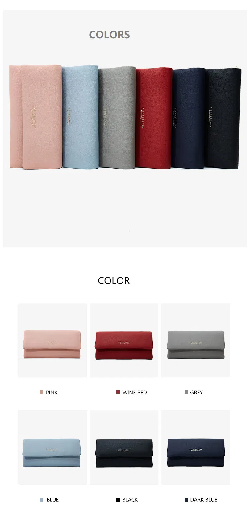 Women Gift Soft PU Leather Girls ID Card Holder Promotion Ladies Purse Nice Guangzhou Factory Fashion Wallet for Lady with Flap