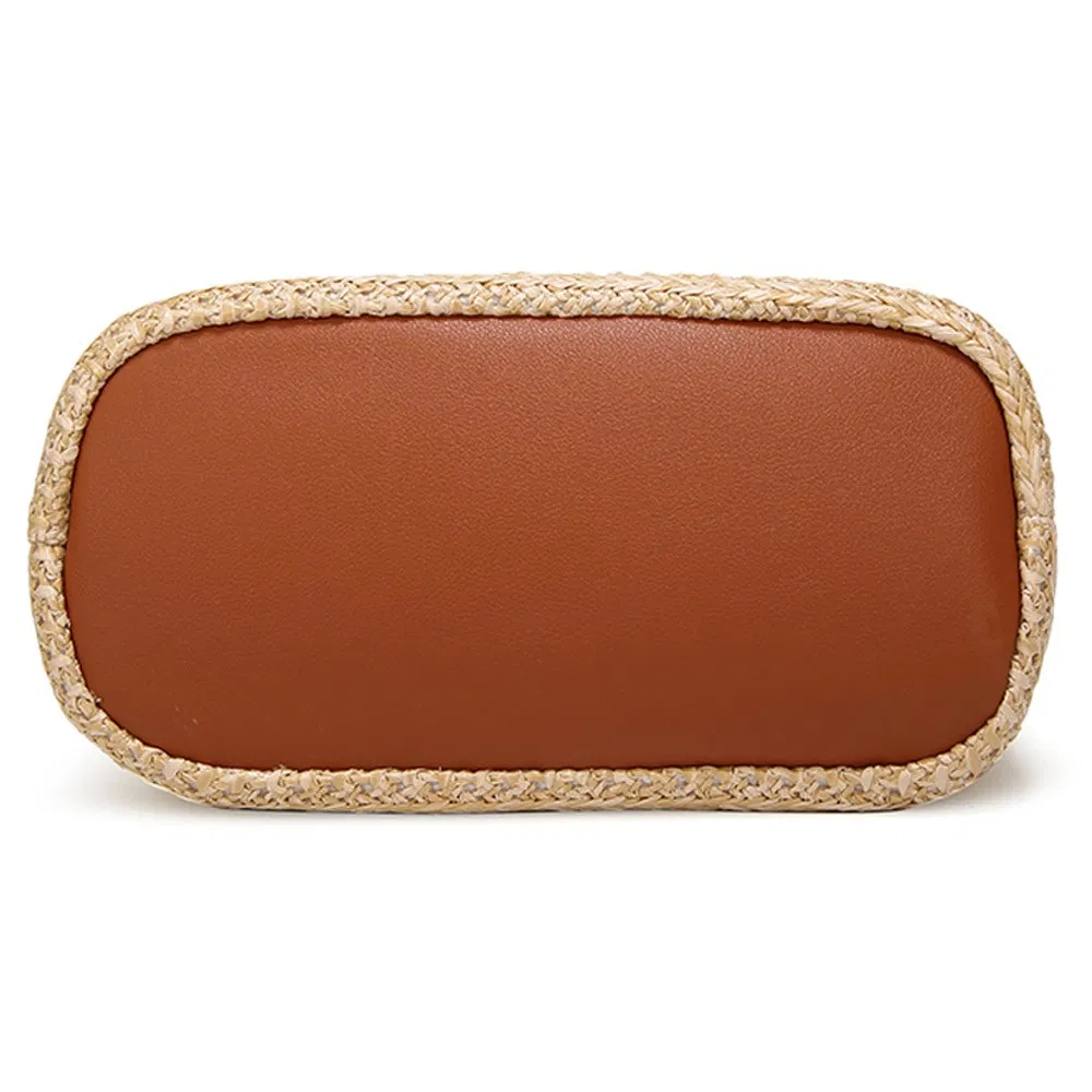 Women Message Straw Beach Shoulder Summer Tote Bags